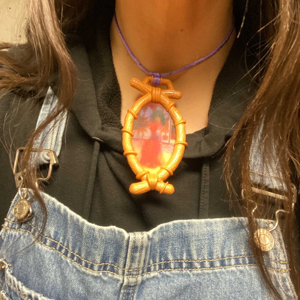 Disney Princess Esmeralda vintage choker with Purple Cord and Brown Frame